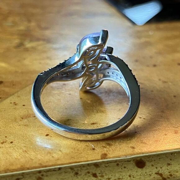 Natural Moroccan Amethyst Red Garnet Sterling Silver Ring Size 7 - Picture 5 of 9